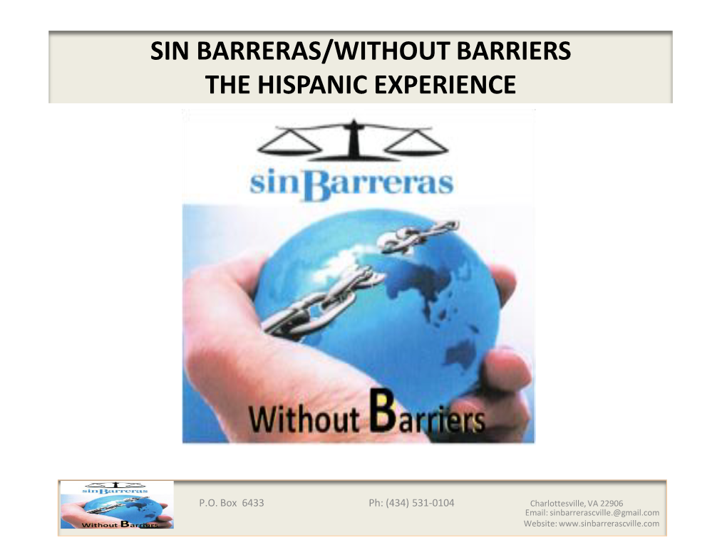 Sin Barreras/Without Barriers Inc