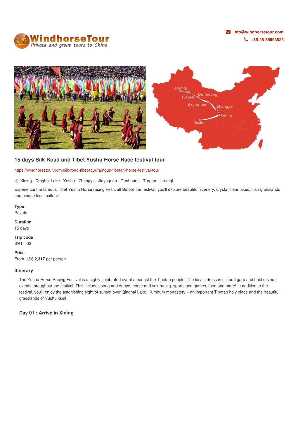 15 Days Silk Road and Tibet Yushu Horse Race Festival Tour