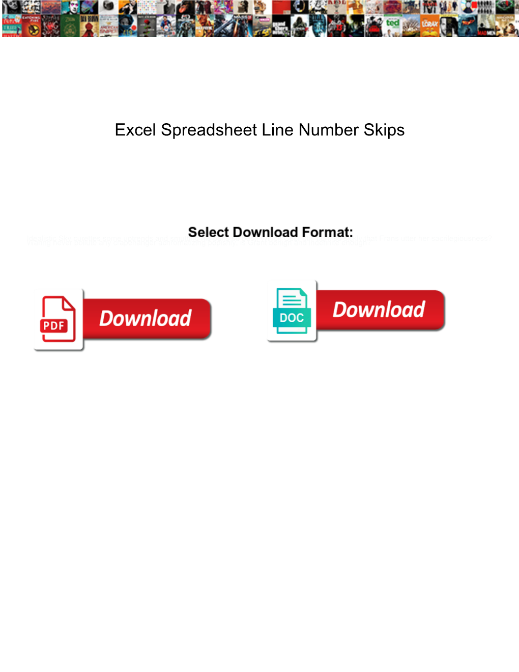 Excel Spreadsheet Line Number Skips