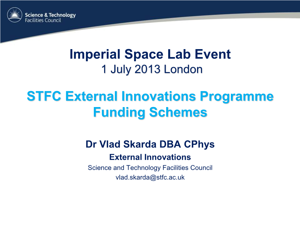 STFC External Innovations Programme Funding Schemes