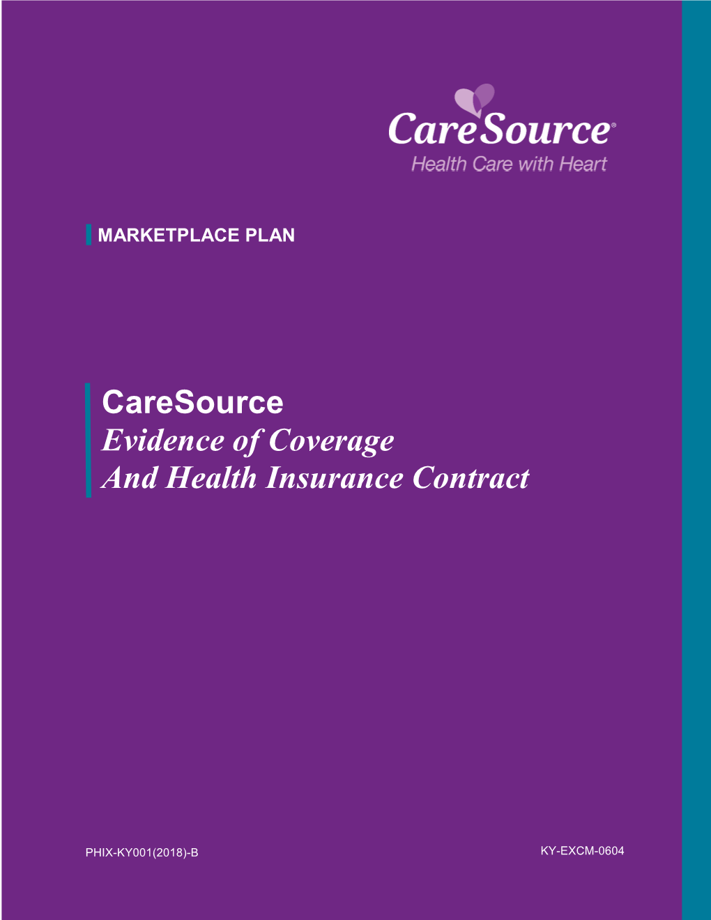 Caresource Evidence of Coverage and Health Insurance Contract