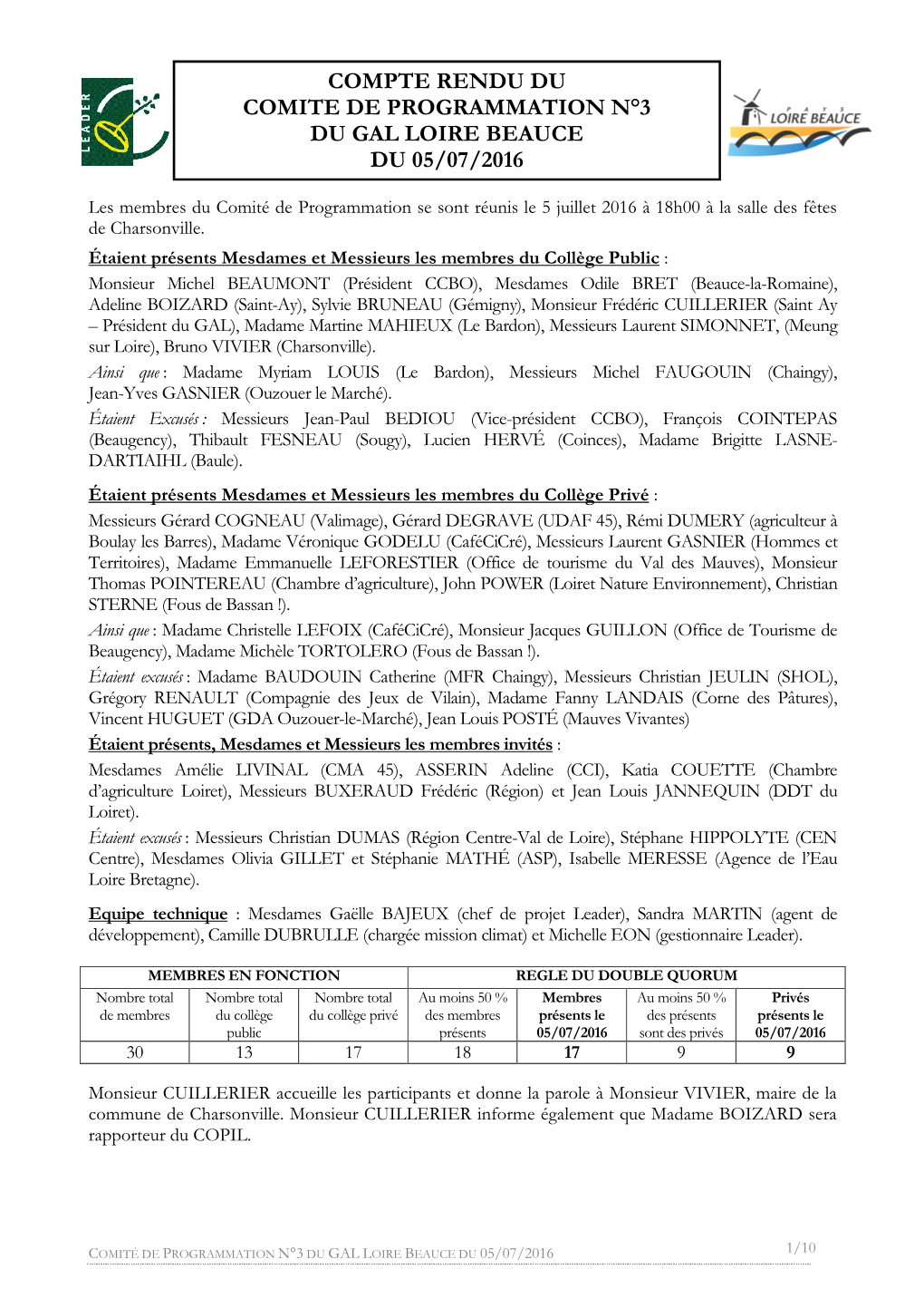 Compte Rendu CP 05 07 2016