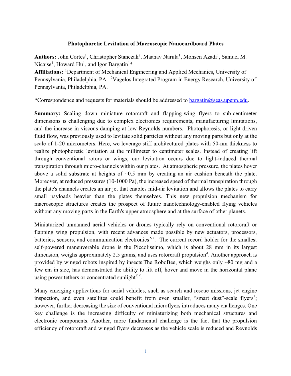 Photophoretic Levitation of Macroscopic Nanocardboard Plates