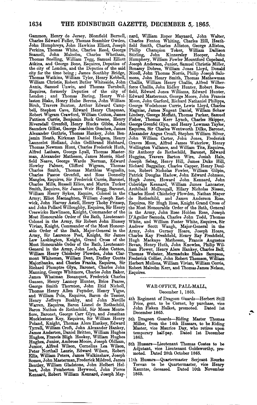 1634 the Edinburgh Gazette, December 5,-1865