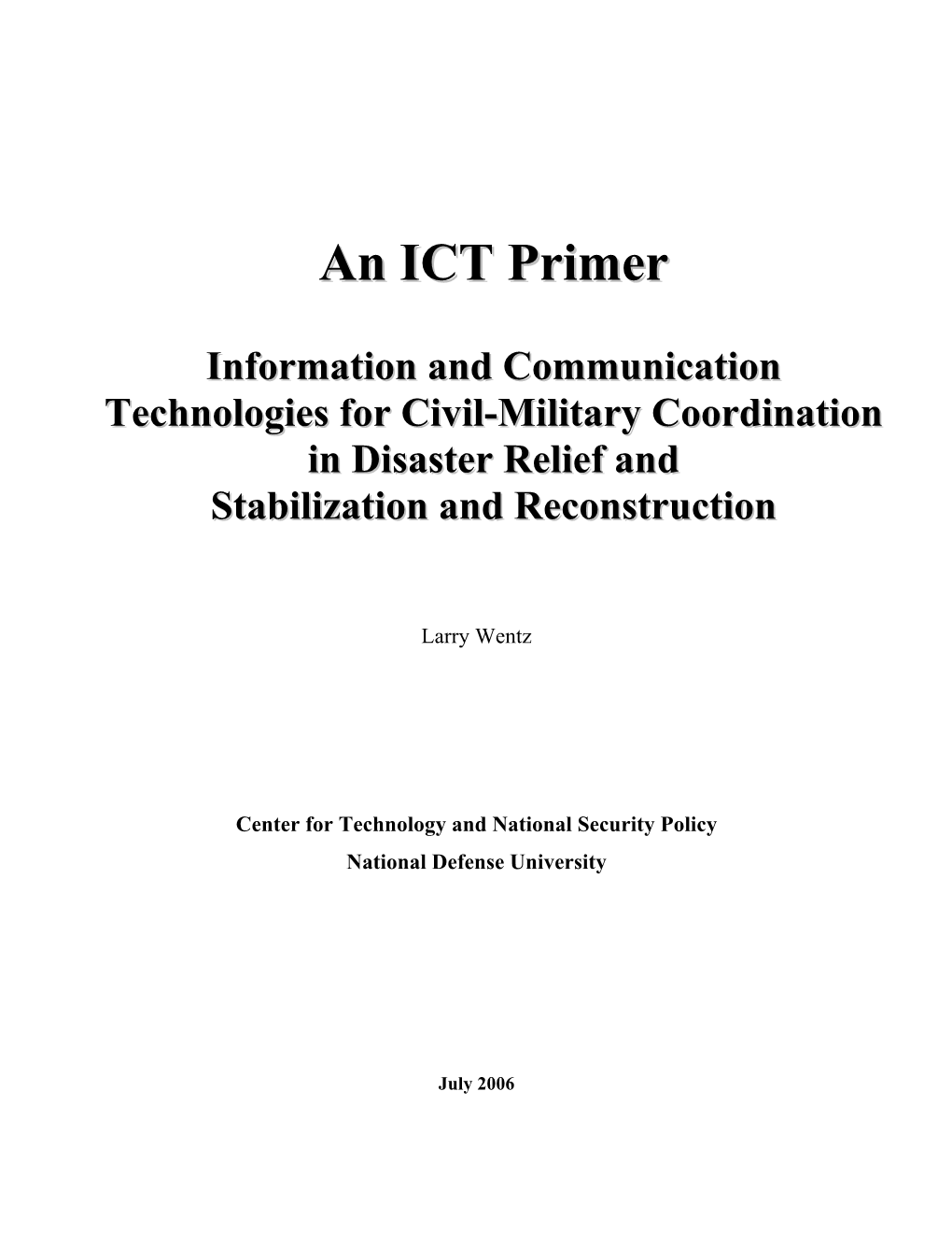 An ICT Primer