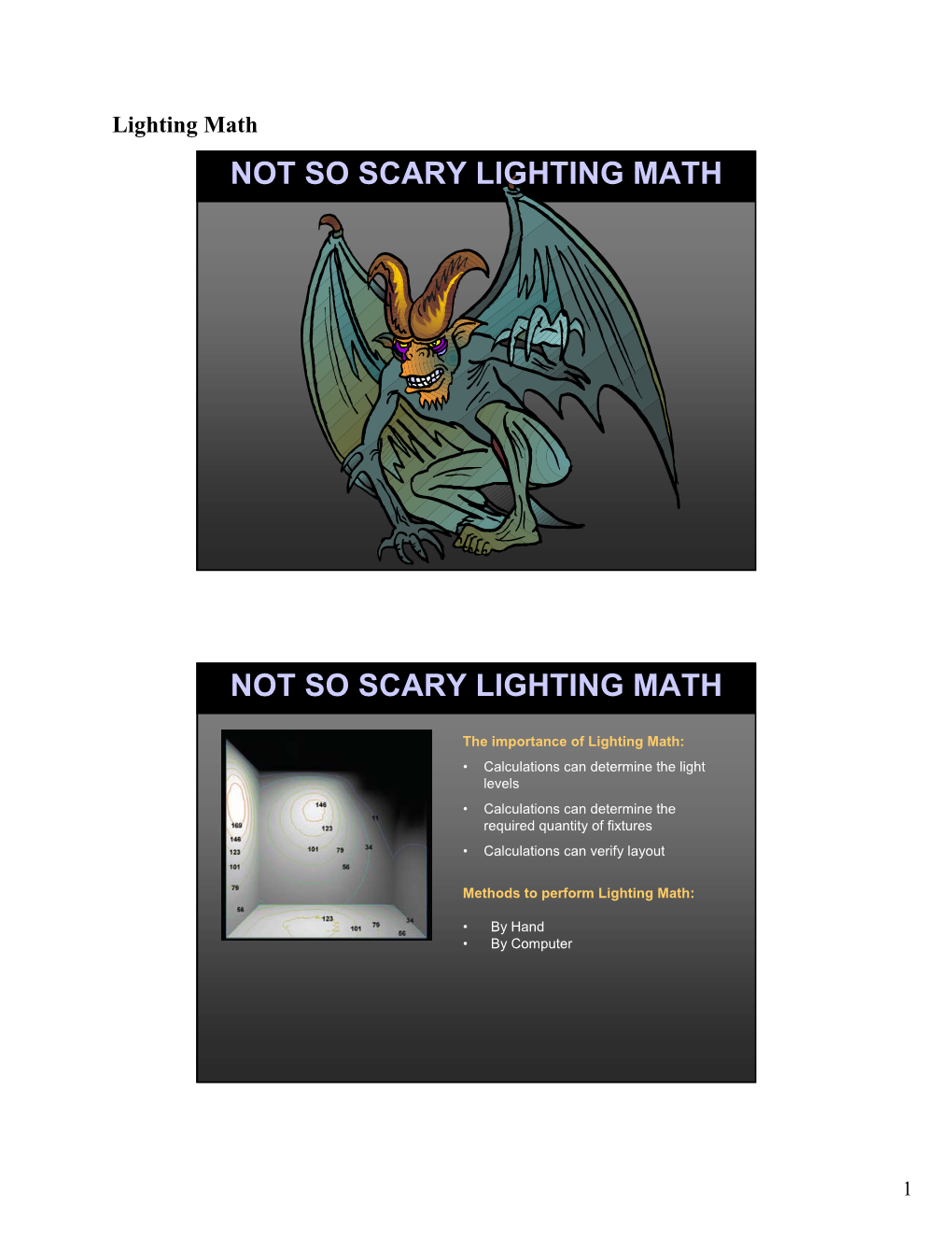 Not So Scary Lighting Math