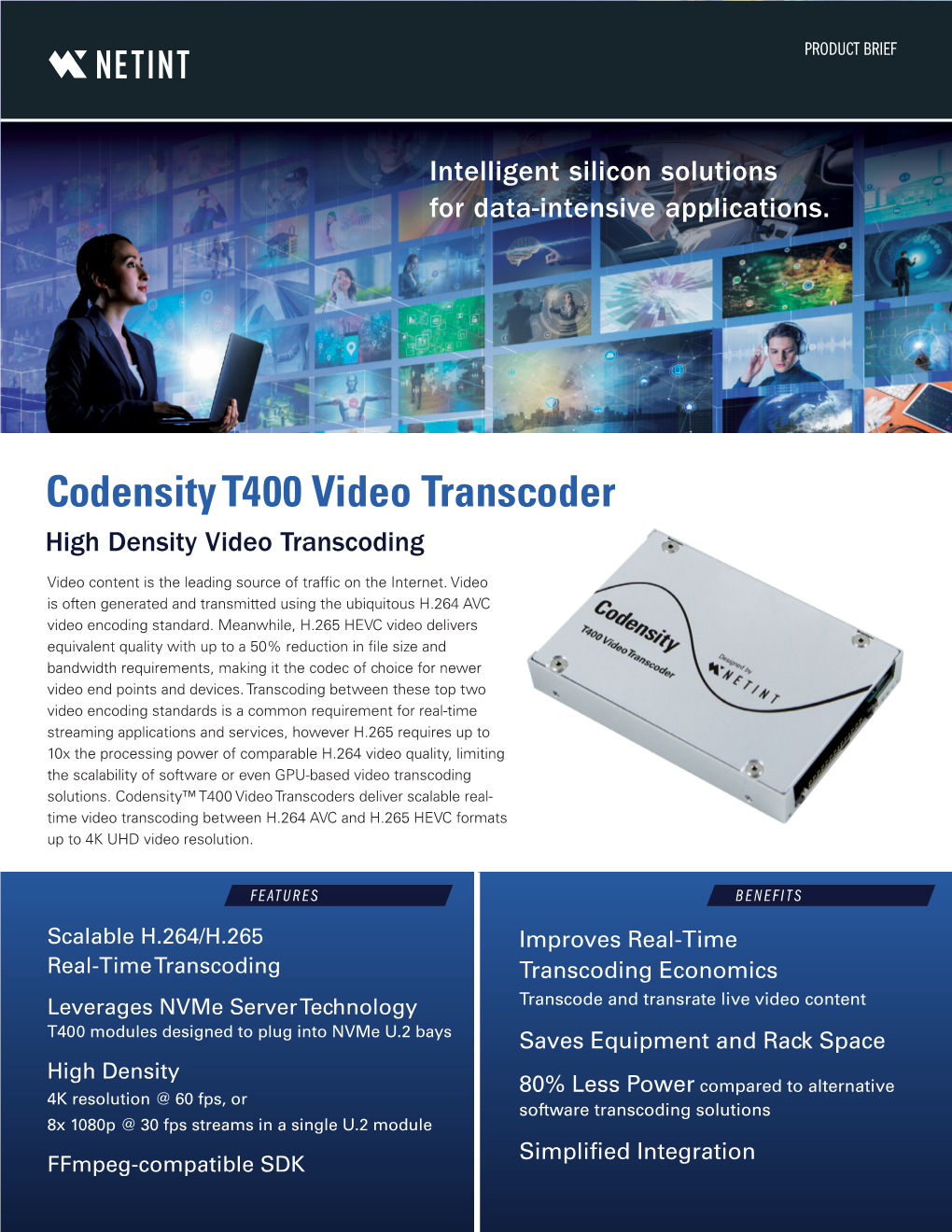 Codensity T400 Video Transcoder Product Brief