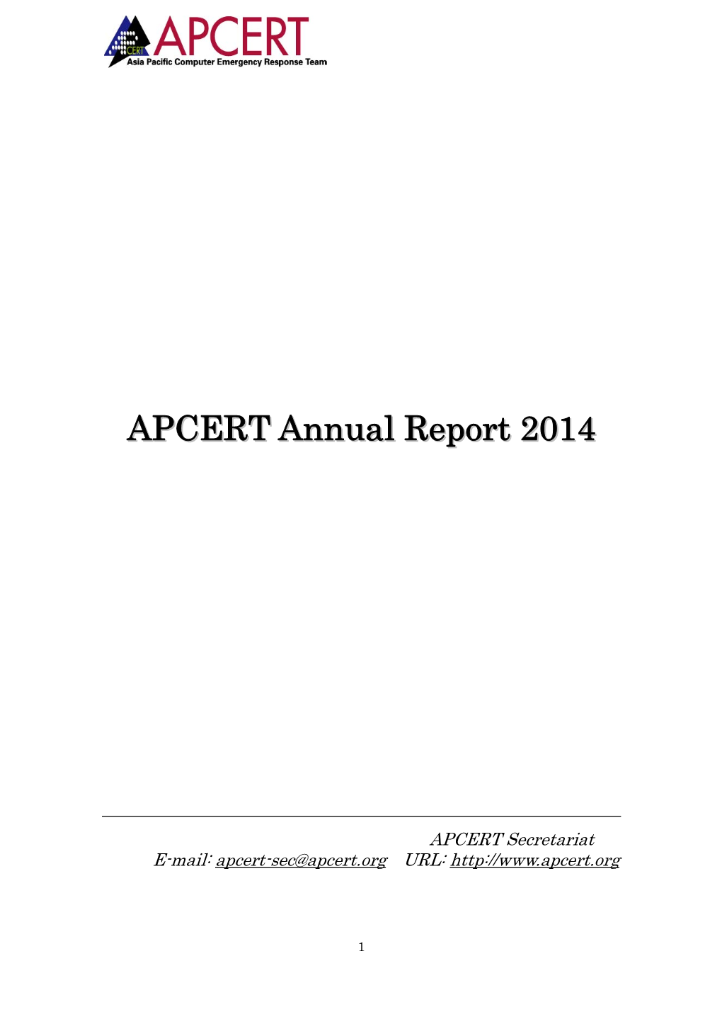 APCERT Annual Report 2014
