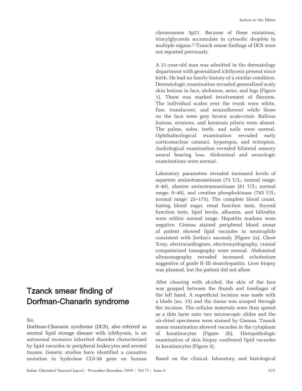 Tzanck Smear Finding of Dorfman-Chanarin Syndrome