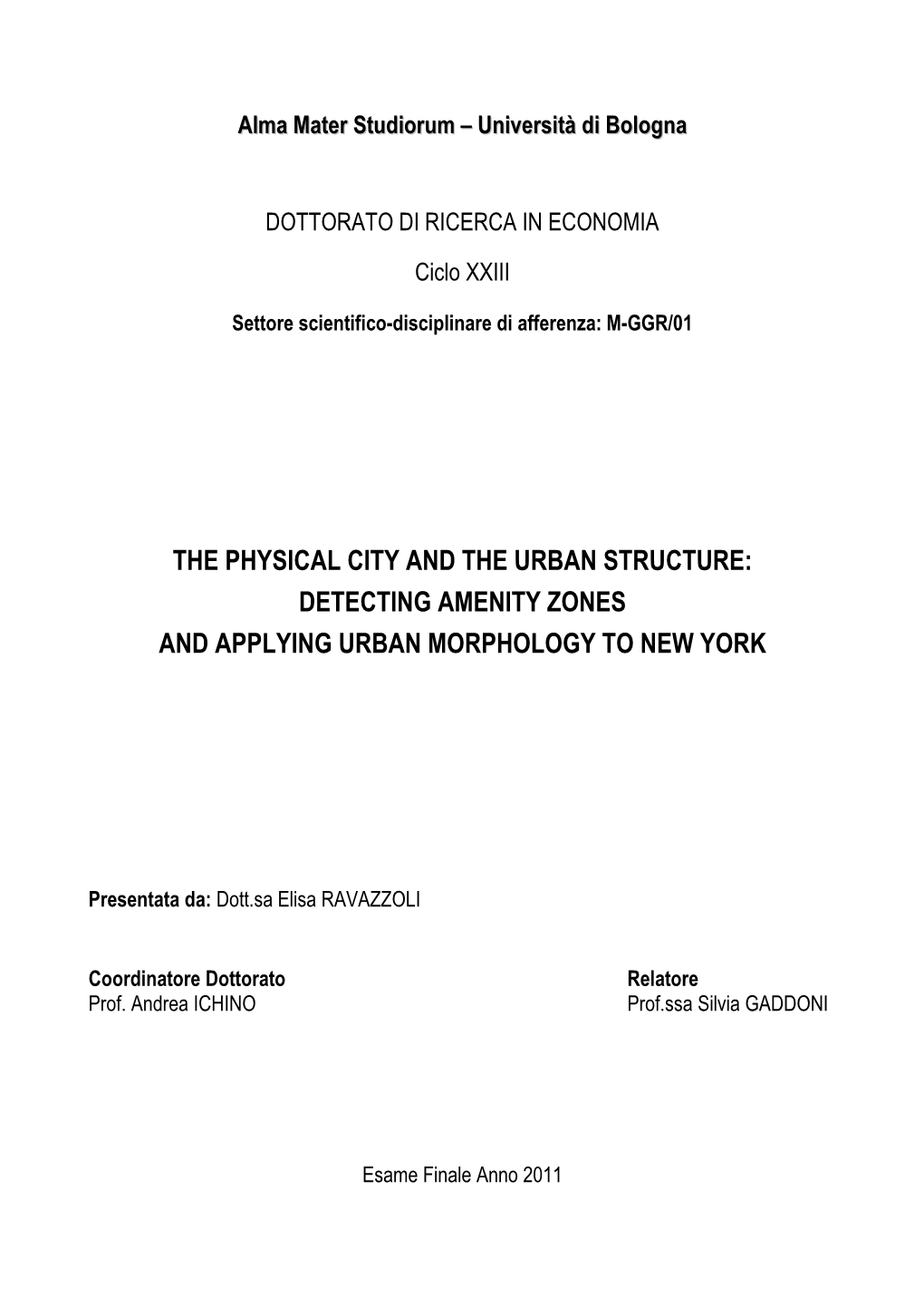 Detecting Amenity Zones and Applying Urban Morphology to New York