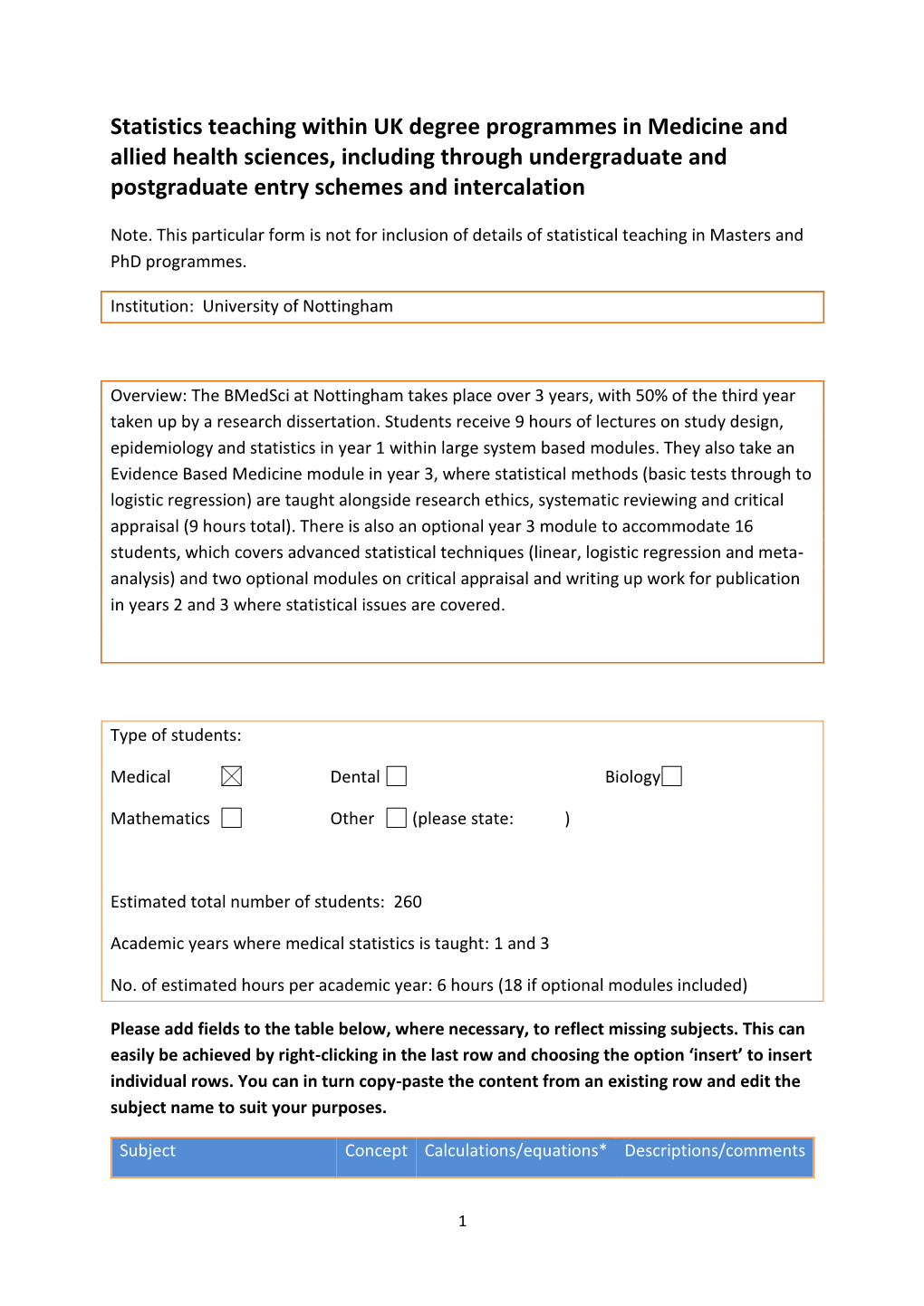 Statistics Teaching Within UK Degree Programmes in Medicine and Allied Health Sciences, Including Through Undergraduate and Post