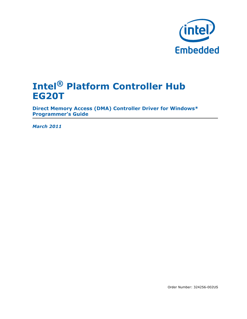 Intel(R) Platform Controller Hub EG20T Direct Memory Access