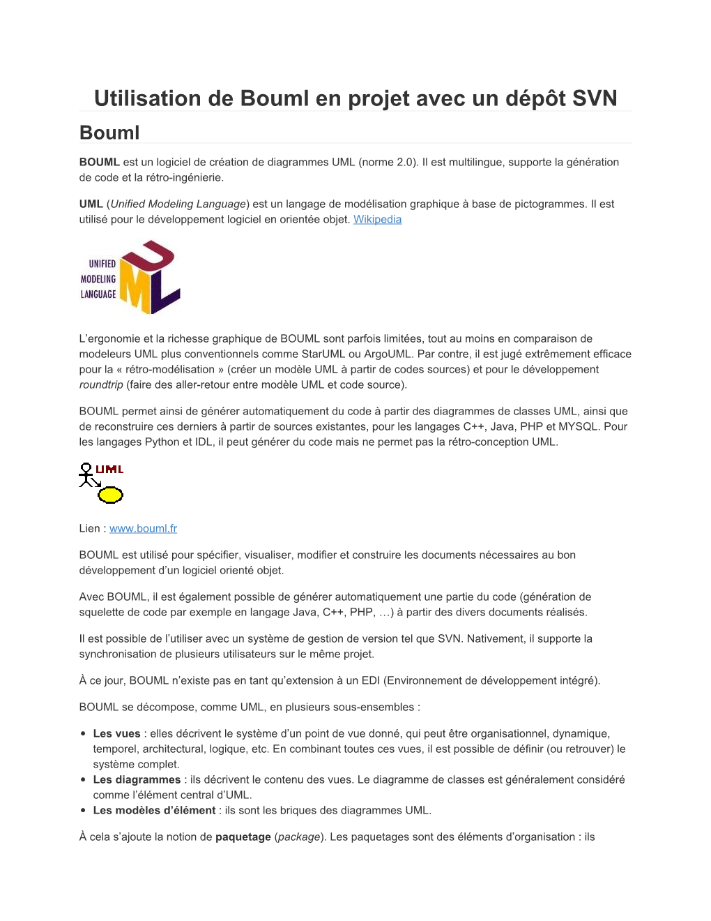 Utilisation De Bouml En Projet Avec Un Dépôt SVN Bouml