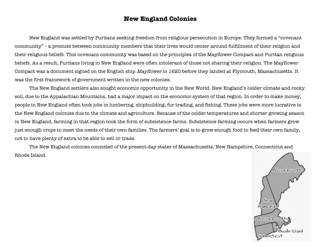 New England Colonies