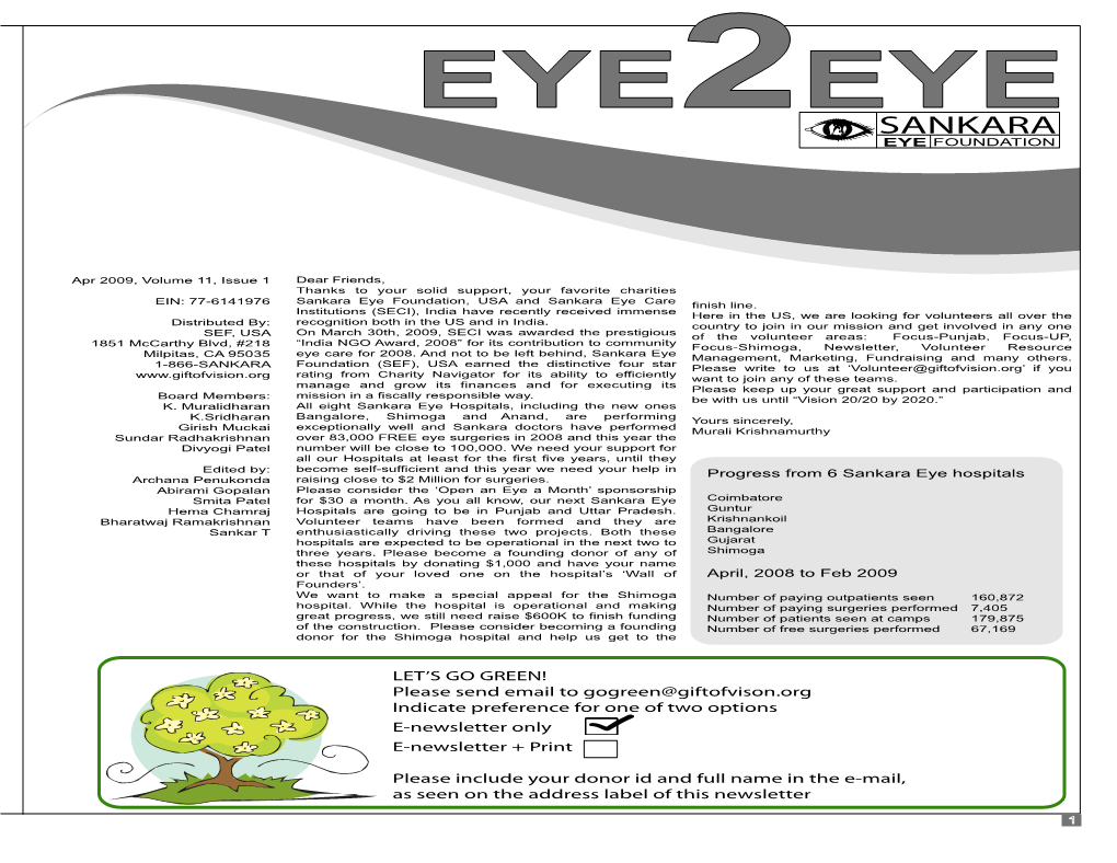 Eye2eye Sankara Eye Foundation