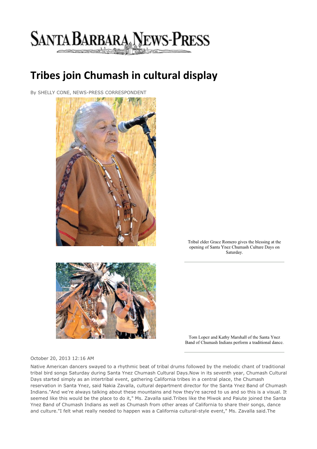 Tribes Join Chumash in Cultural Display