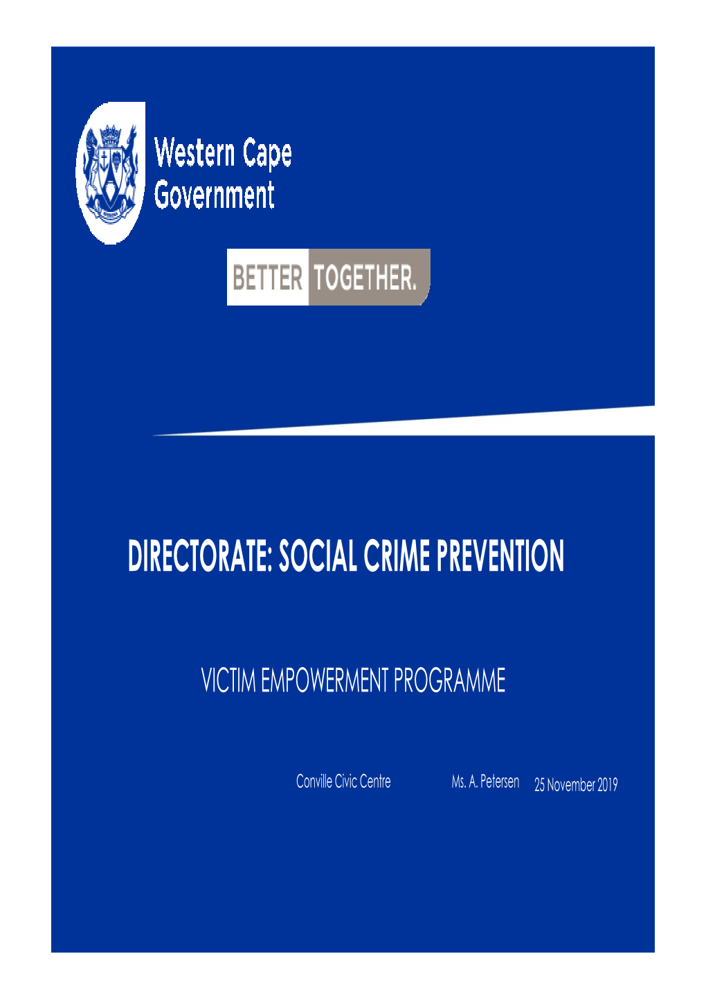 Directorate: Social Crime Prevention