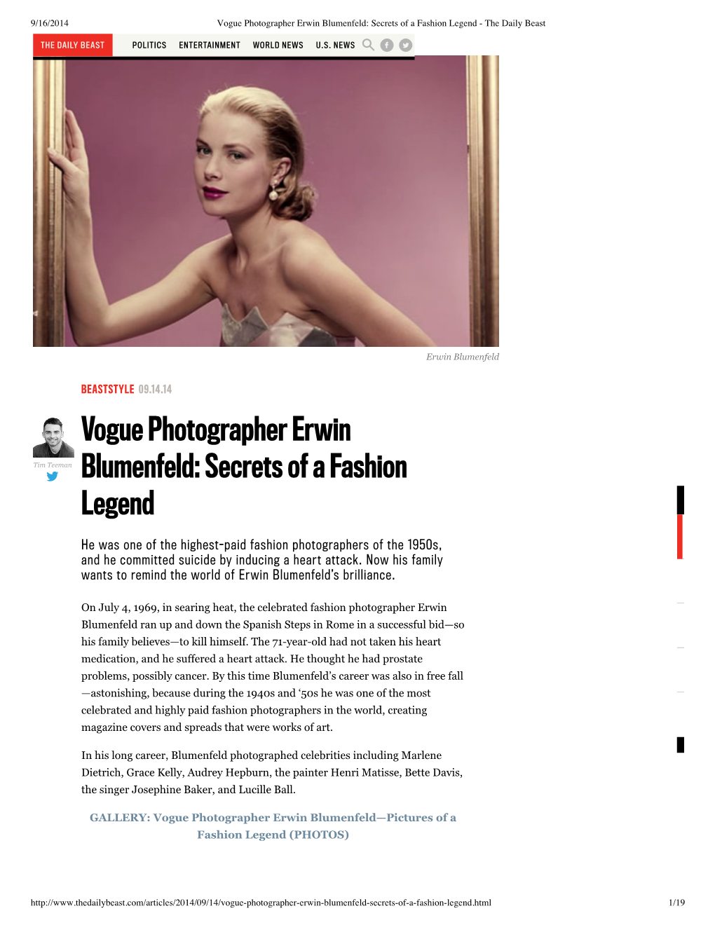 Vogue Photographer Erwin Blumenfeld: Secrets of a Fashion Legend - the Daily Beast