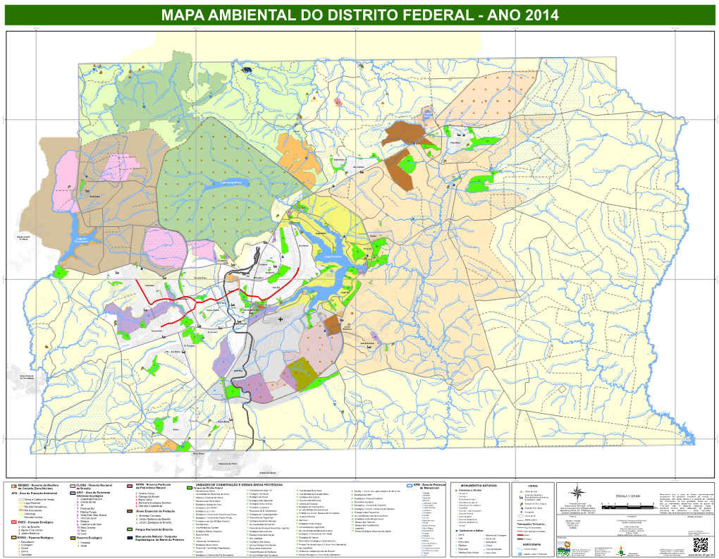 Mapa Ambiental Do Distrito Federal - Ano 2014 150000 175000 200000 225000 250000