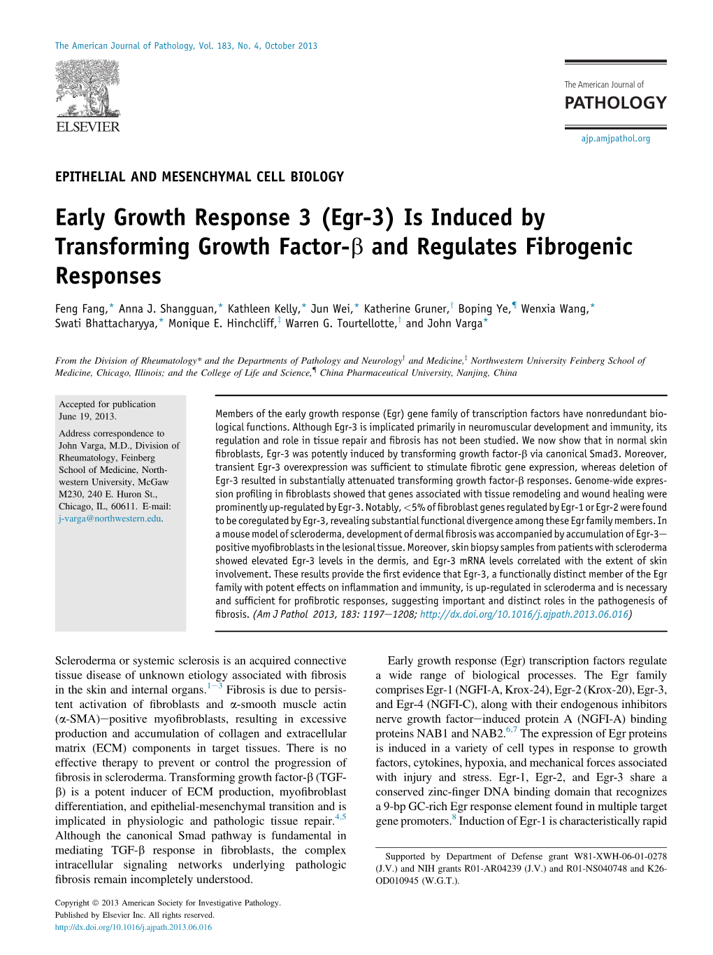 (Egr-3) Is Induced by Transforming Growth Factor-&Beta