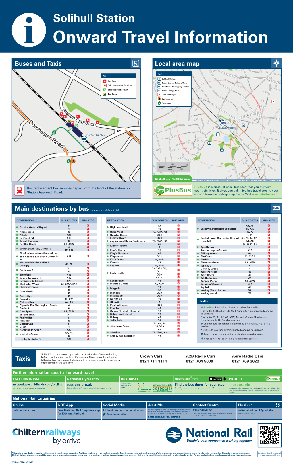 Solihull Station I Onward Travel Information Buses and Taxis Local Area Map