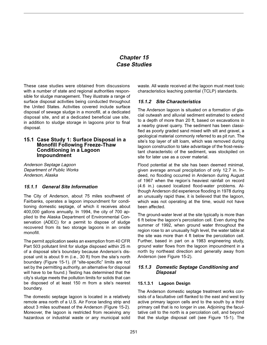 Surface Disposal of Sewage Sludge and Domestic Septage