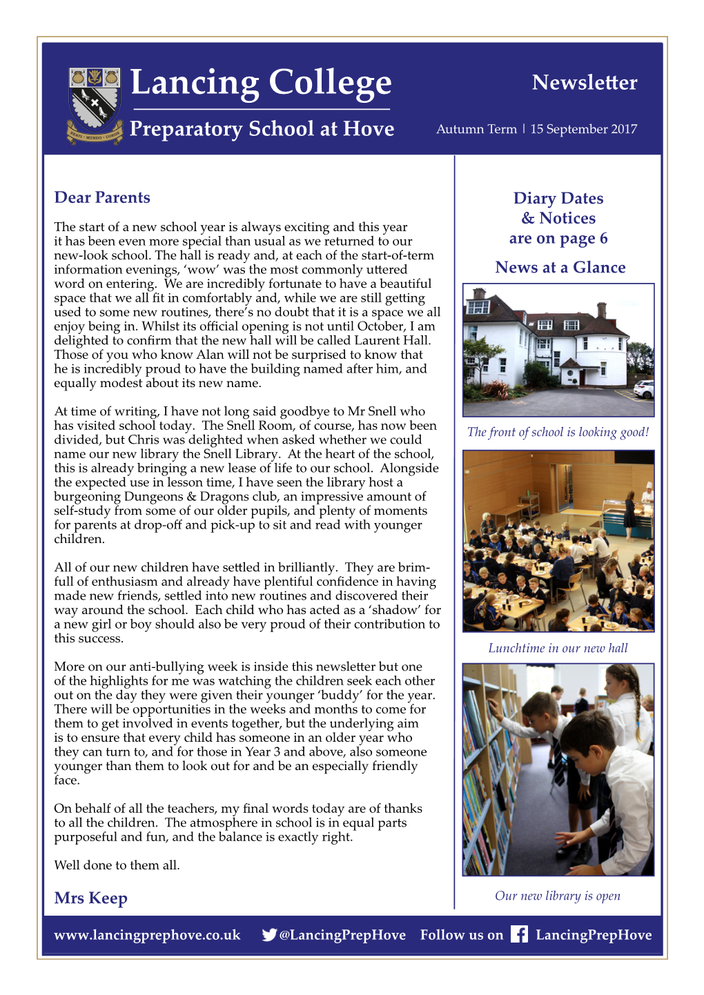 Lancing College Preparatory School at Hove Newsletter