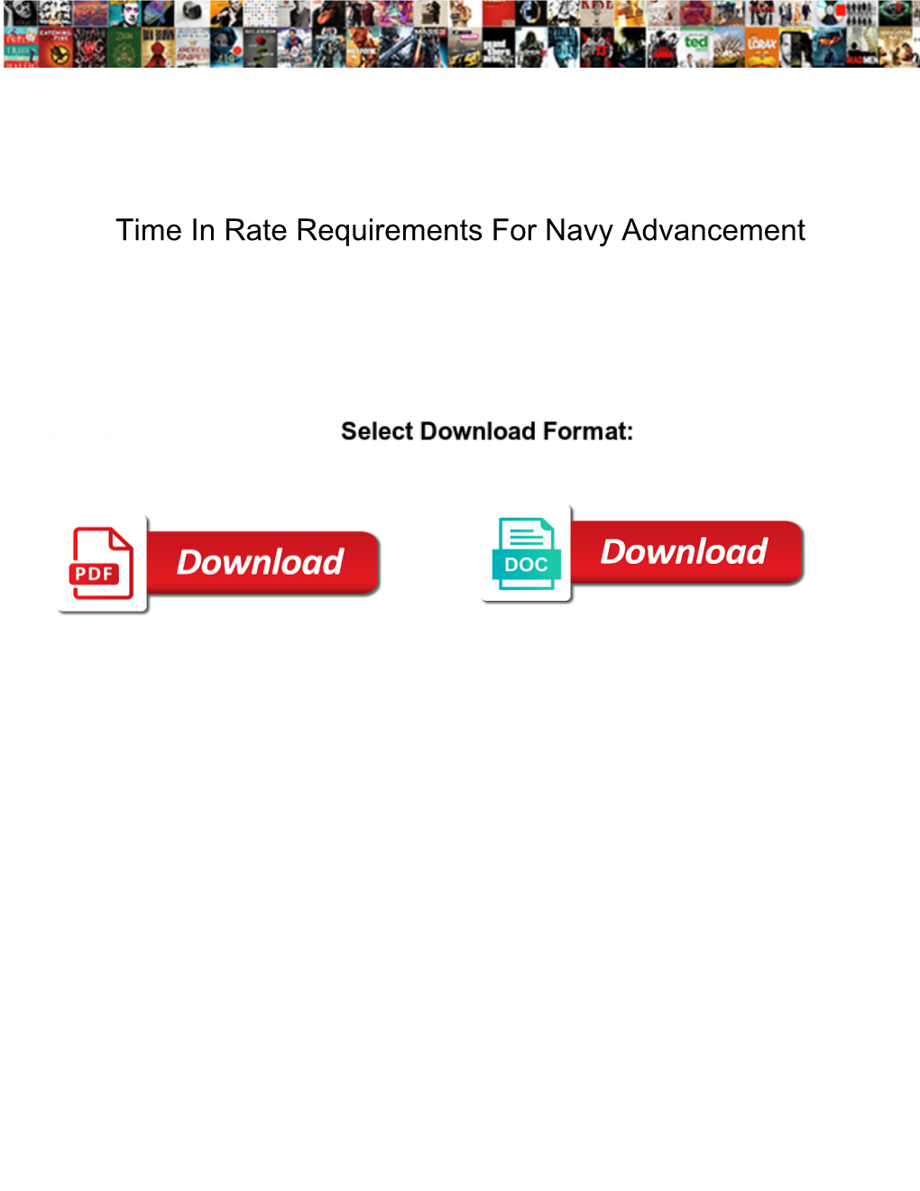 Time in Rate Requirements for Navy Advancement