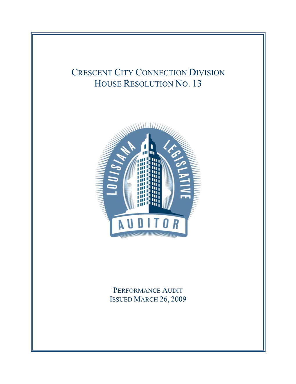 Crescent City Connection Division House Resolution No