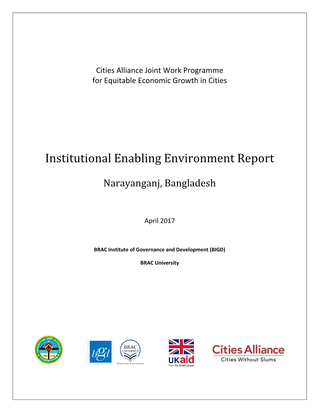 Institutional Enabling Environment Report