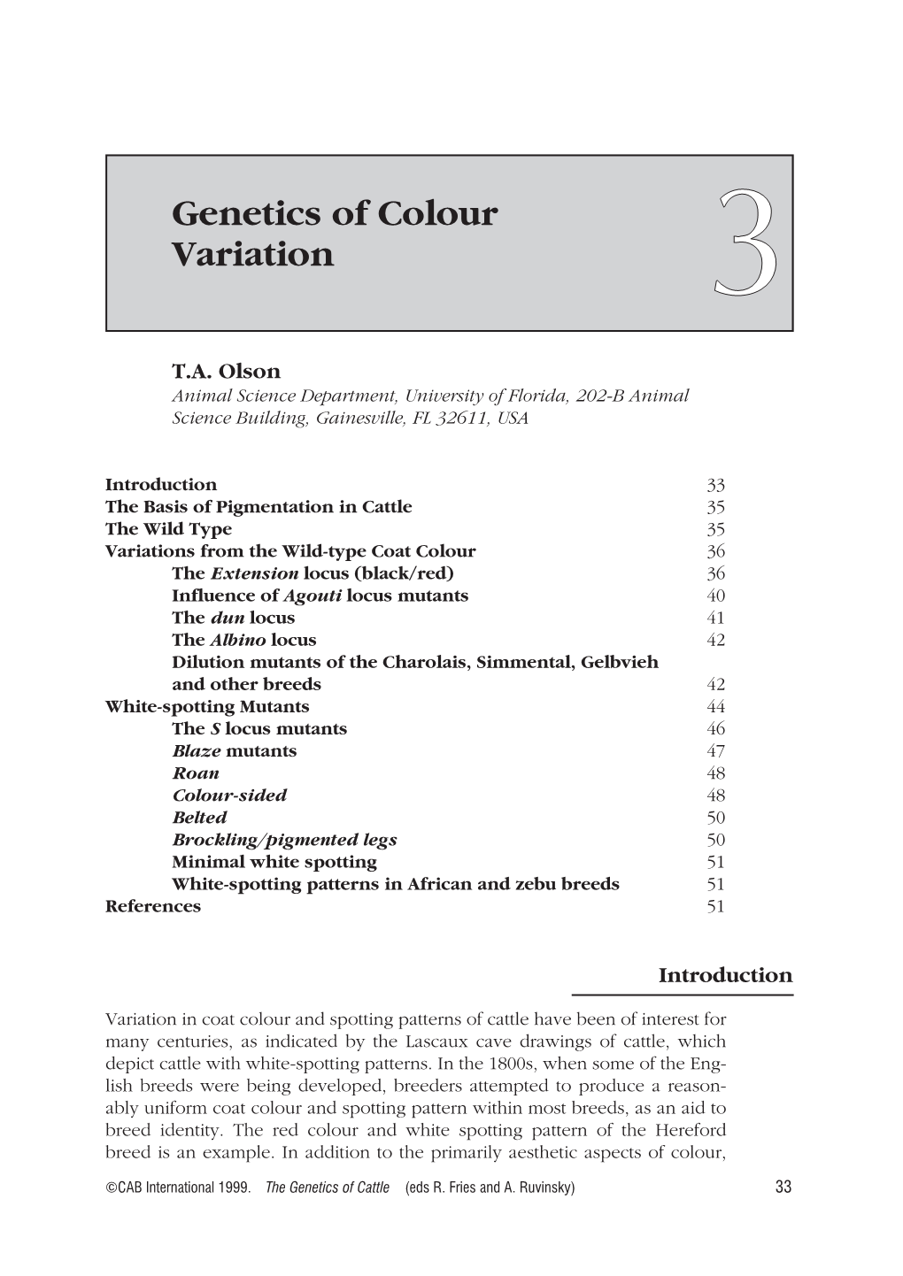 Genetics of Cattle Pr