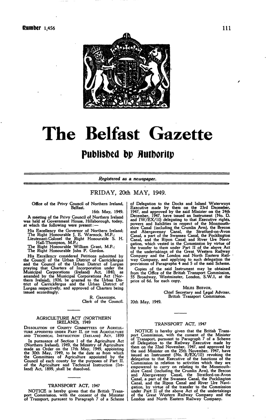 The Belfast Gazette Dp Flutdoritp
