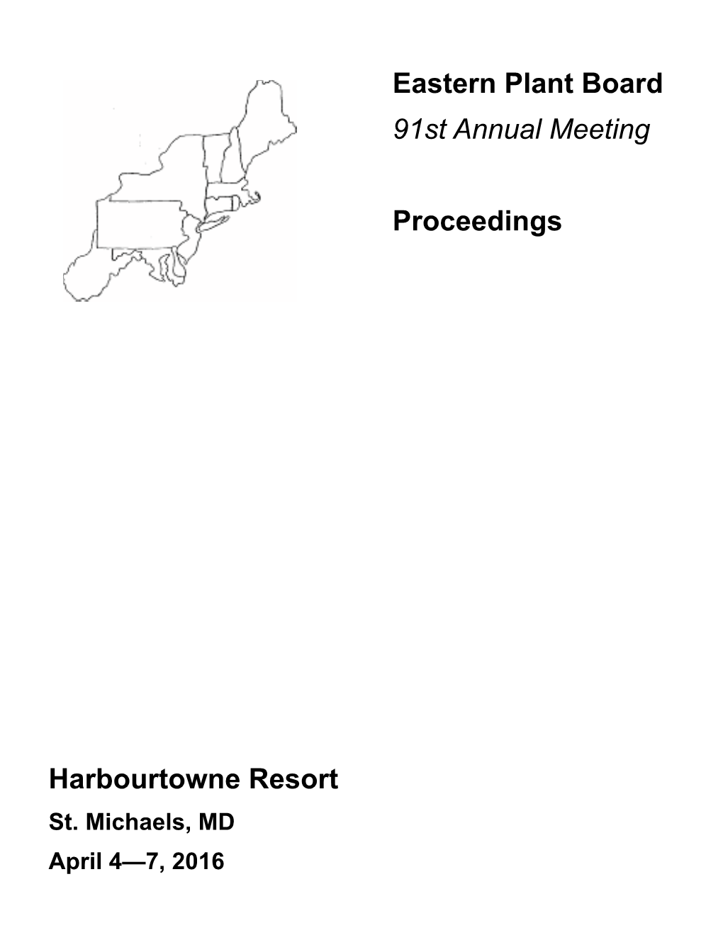 Eastern Plant Board 91St Annual Meeting Proceedings