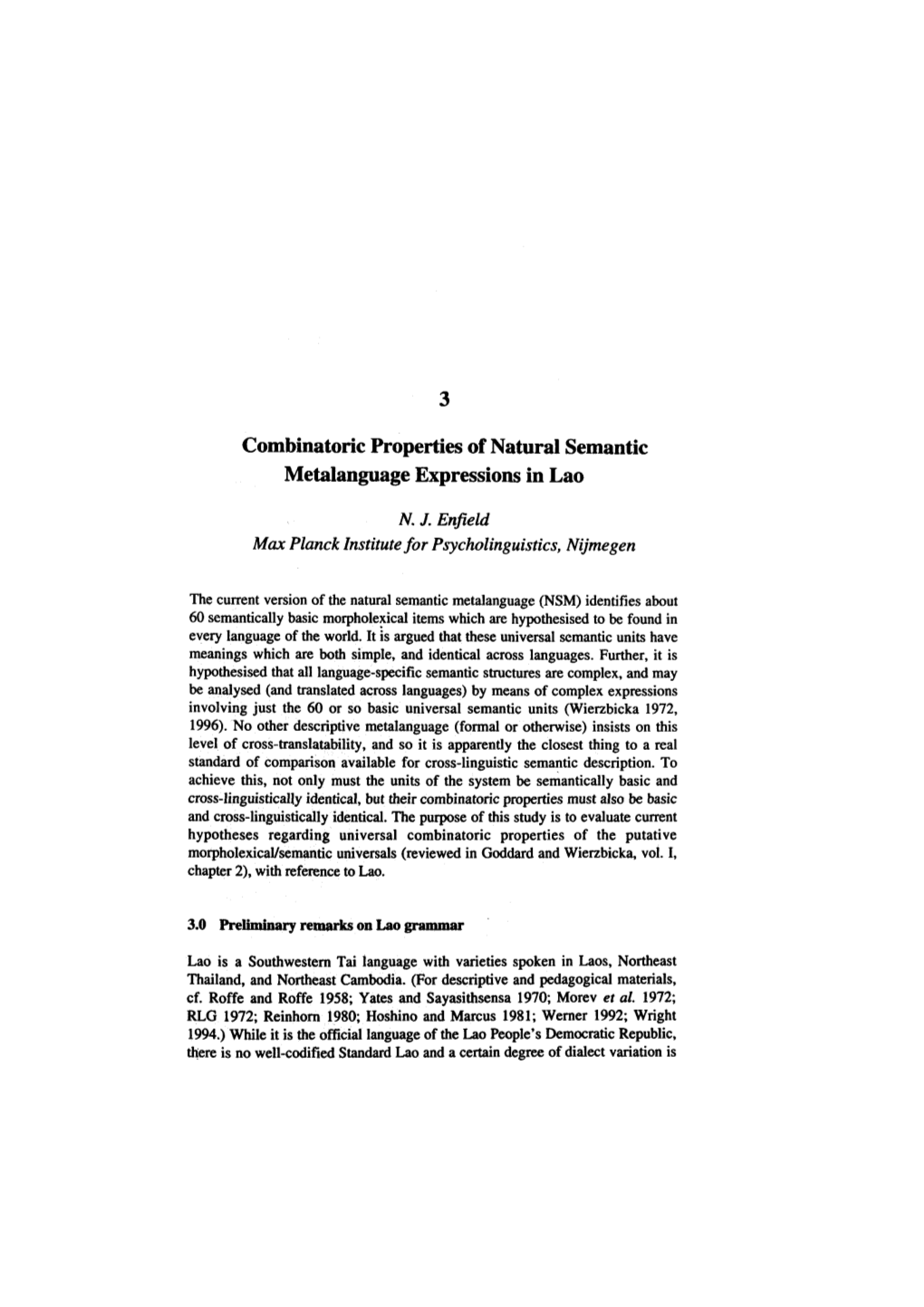 3 Combinatoric Properties of Natural Semantic Metalanguage