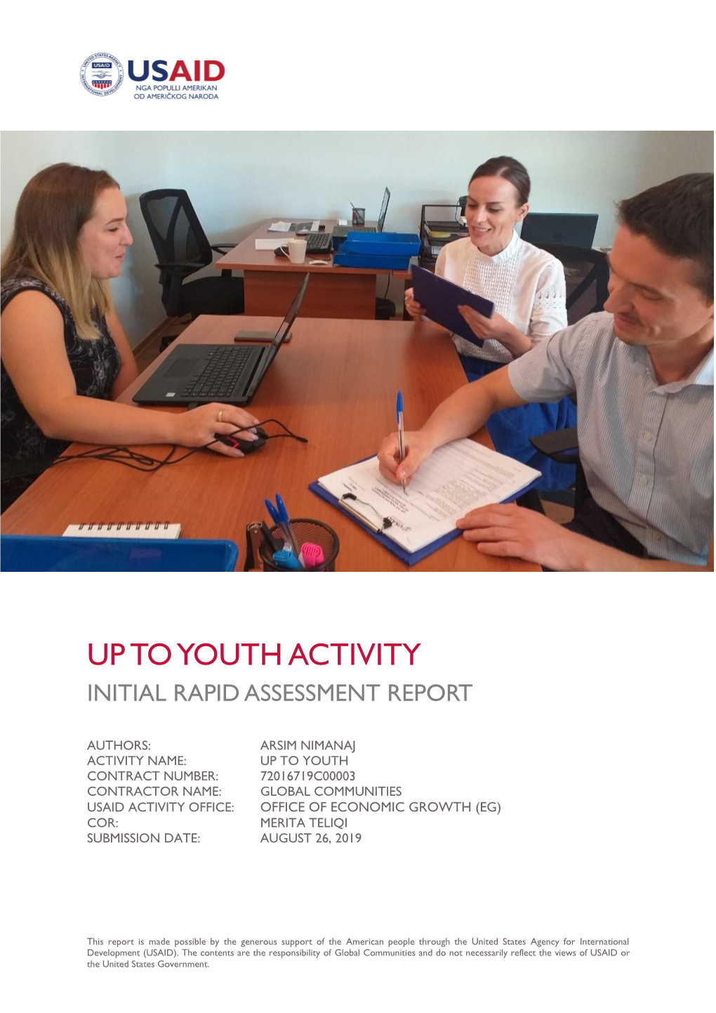 Up to Youth Activity Initial Rapid Assessment Report