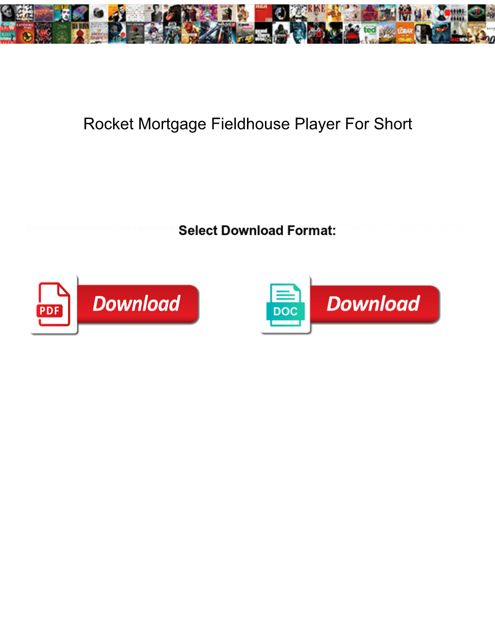 Rocket Mortgage Fieldhouse Player for Short