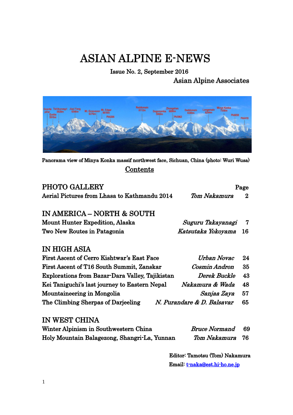 Asian Alpine E-News Issue No.2