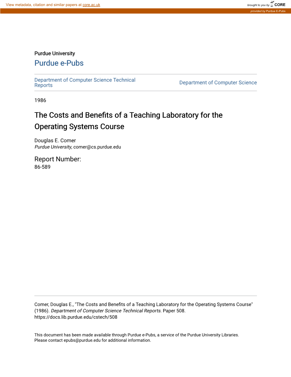 The Costs and Benefits of a Teaching Laboratory for the Operating