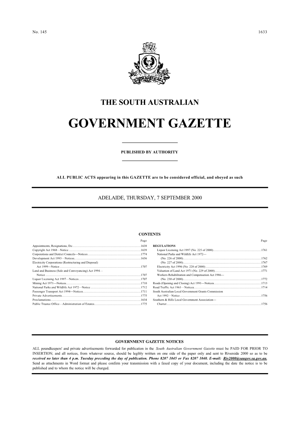 Government Gazette