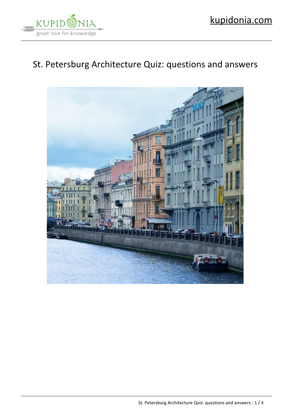 St. Petersburg Architecture Quiz: Questions and Answers