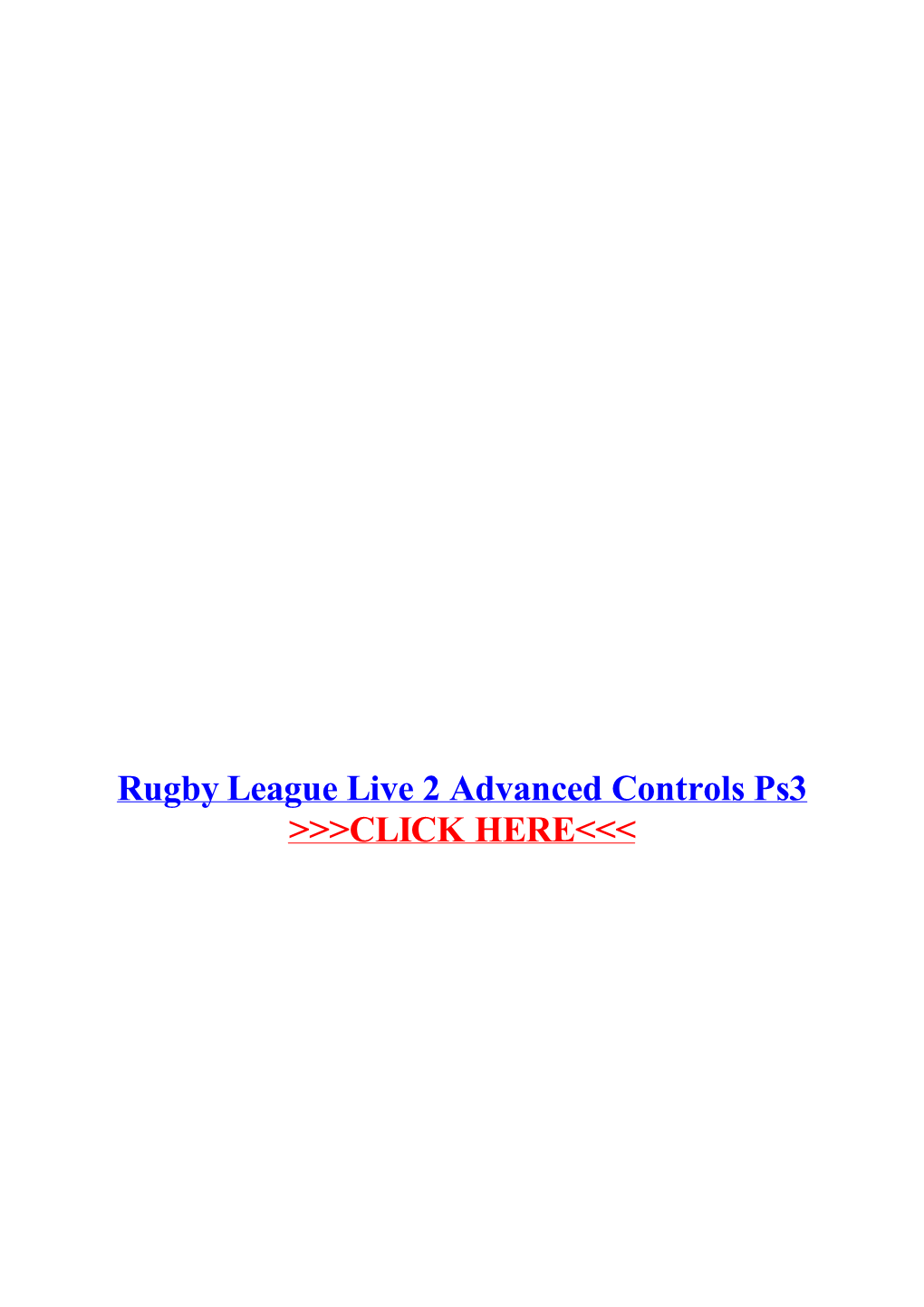 Rugby League Live 2 Advanced Controls Ps3.Pdf