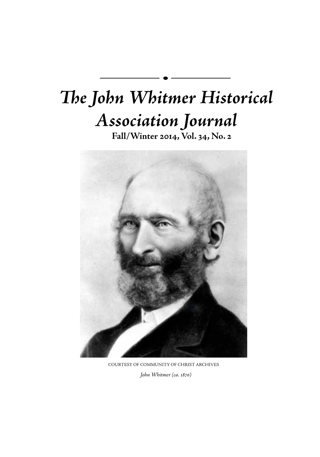 The John Whitmer Historical Association Journal Fall/Winter 2014, Vol