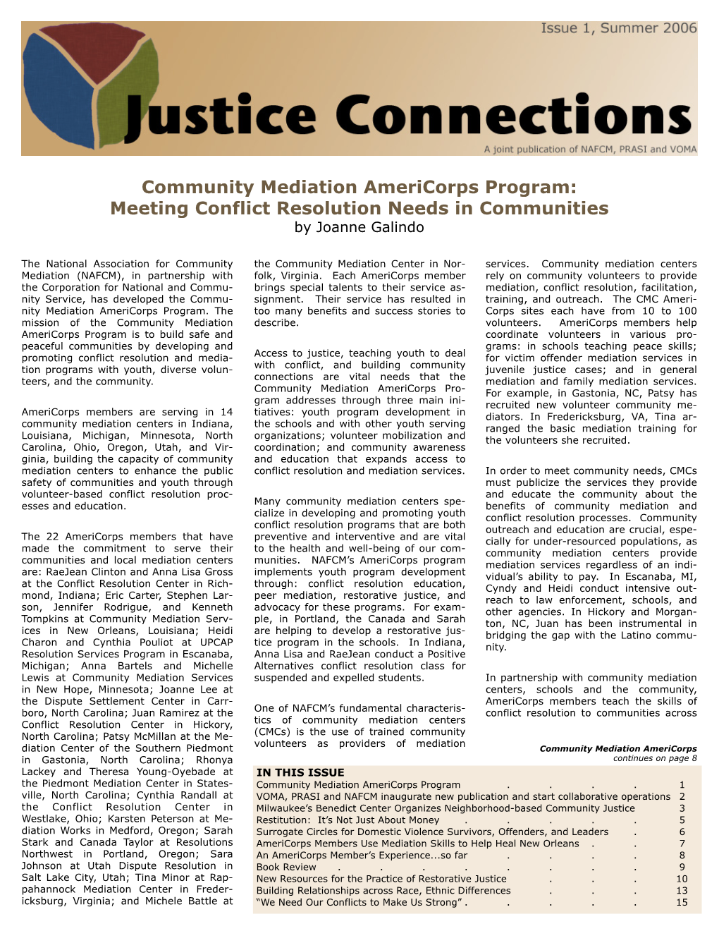 Justice Connections No.1 Summer 2006