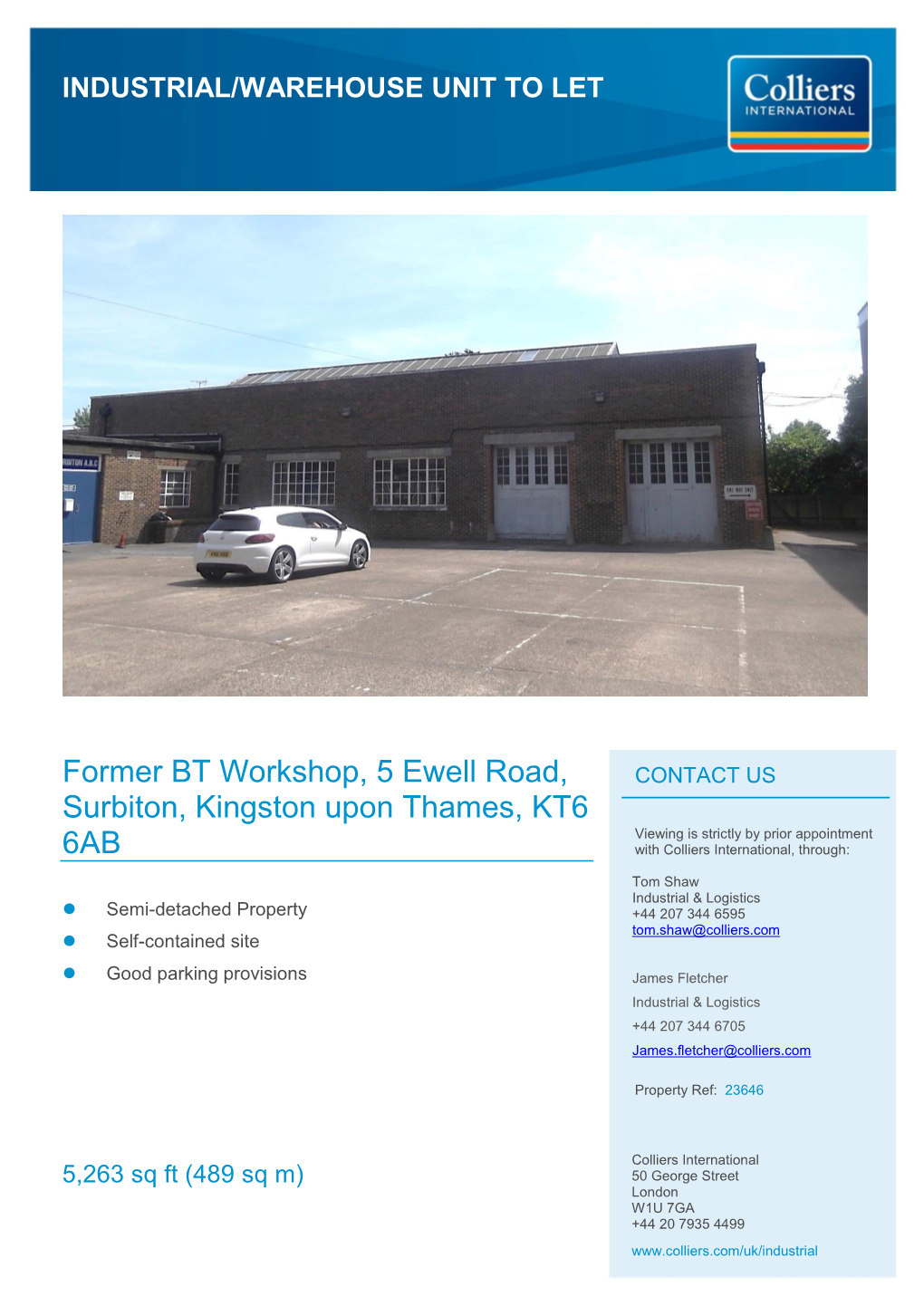 Former BT Workshop, 5 Ewell Road, Surbiton, Kingston Upon Thames, KT6 6AB
