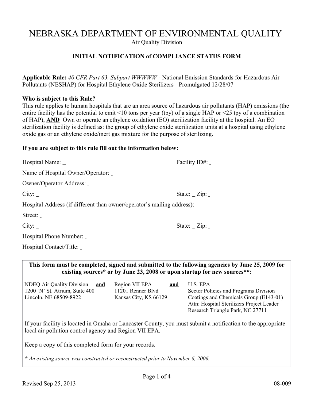 Nebraska Department of Environmental Quality