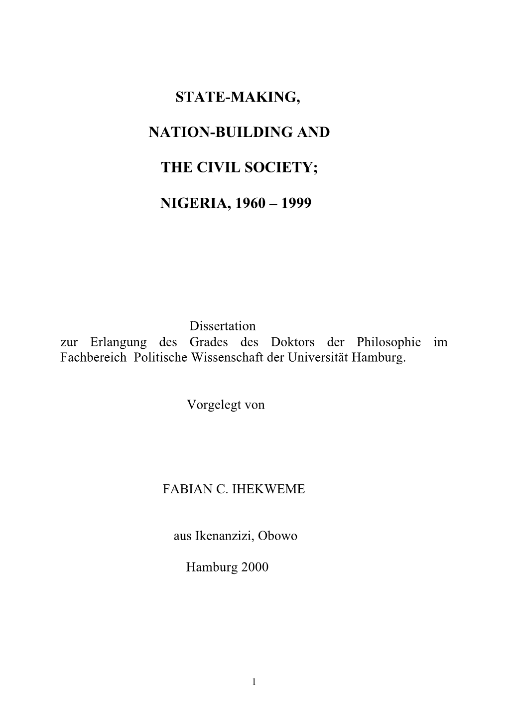 Nigeria, 1960 – 1999