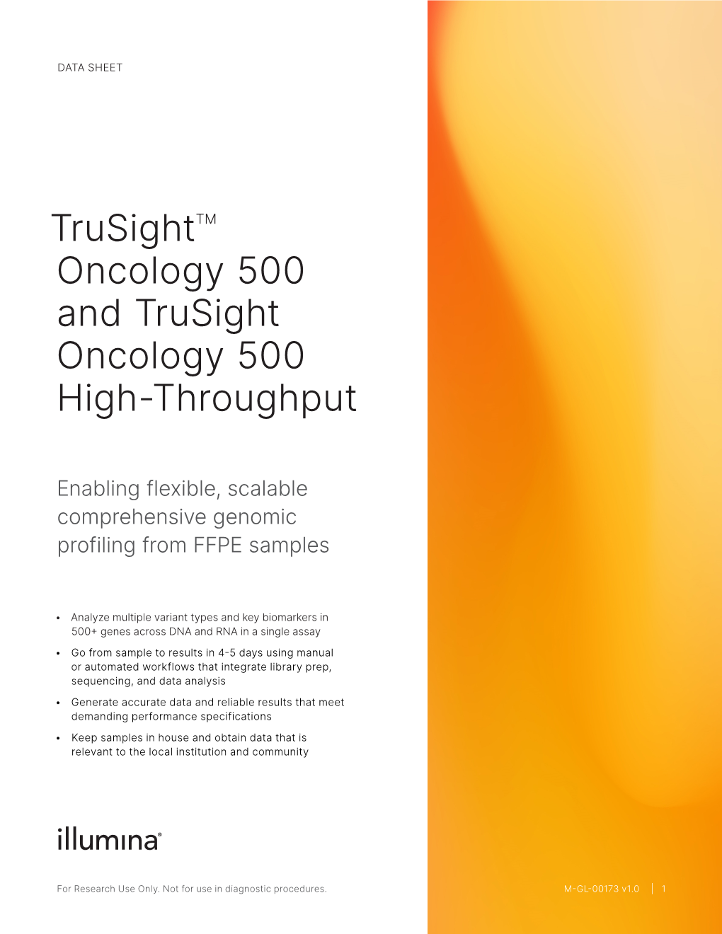 Trusighttm Oncology 500 and Trusight Oncology 500 High-Throughput