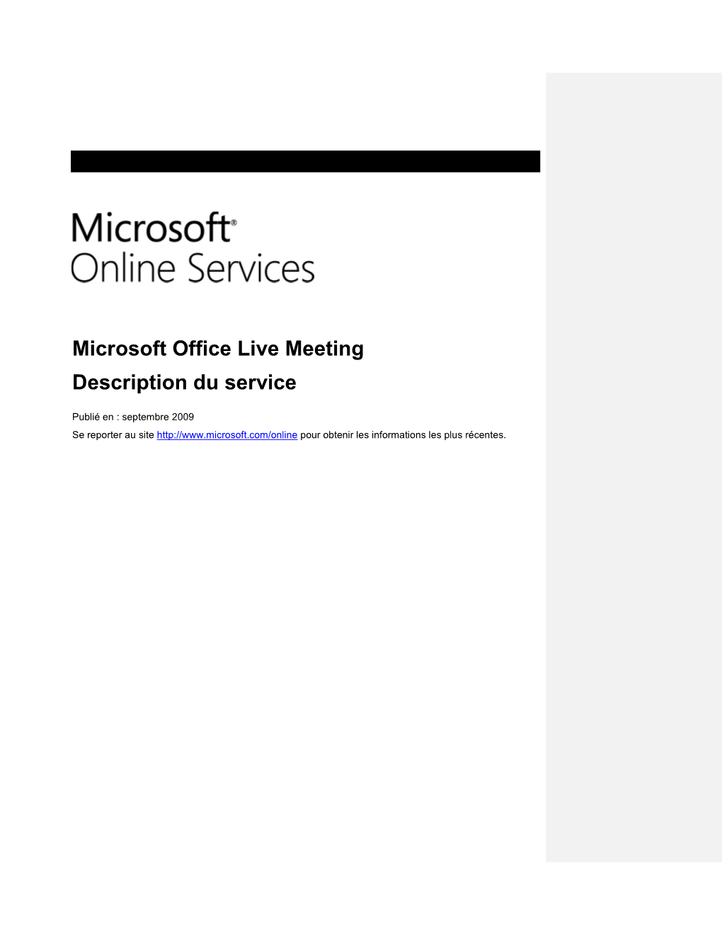 Microsoft Office Live Meeting Description Du Service
