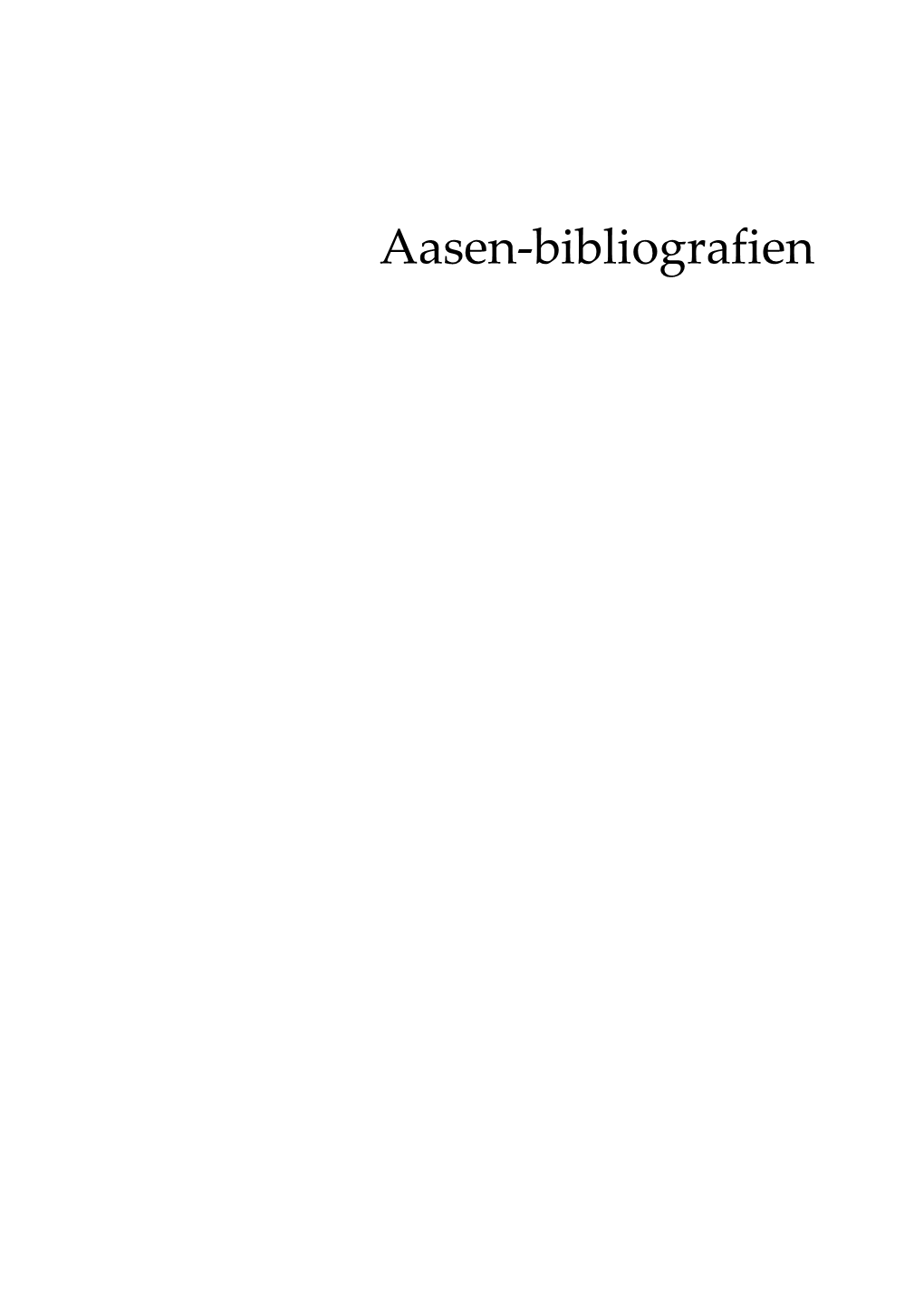 Aasen-Bibliografien