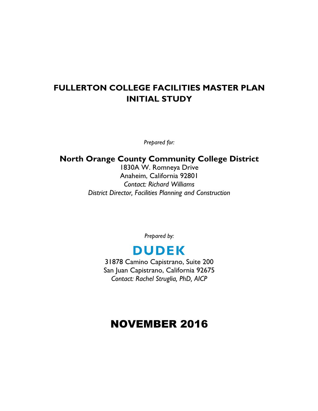 Fullerton College Initial Study